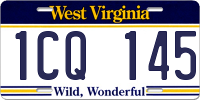 WV license plate 1CQ145