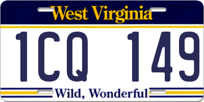 WV license plate 1CQ149