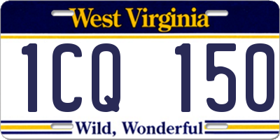 WV license plate 1CQ150