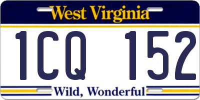 WV license plate 1CQ152