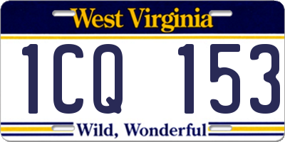 WV license plate 1CQ153