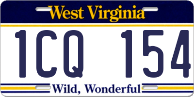 WV license plate 1CQ154