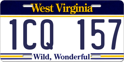 WV license plate 1CQ157