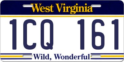 WV license plate 1CQ161