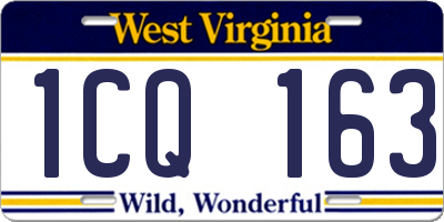 WV license plate 1CQ163