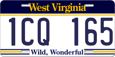 WV license plate 1CQ165