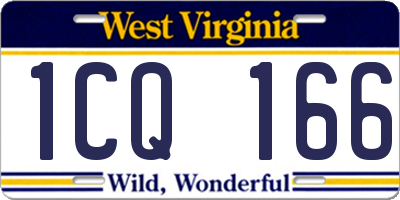 WV license plate 1CQ166