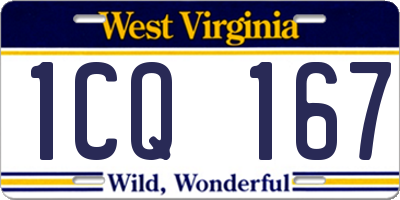 WV license plate 1CQ167