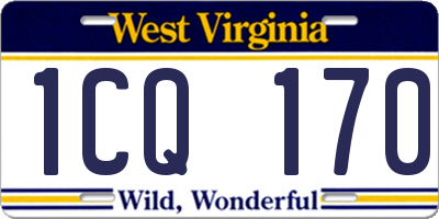 WV license plate 1CQ170