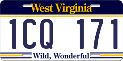 WV license plate 1CQ171