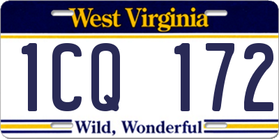 WV license plate 1CQ172