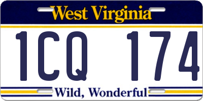 WV license plate 1CQ174