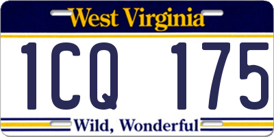 WV license plate 1CQ175