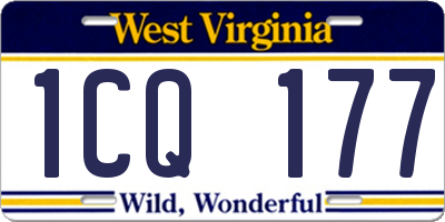 WV license plate 1CQ177