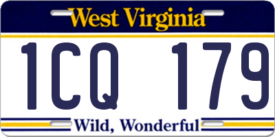 WV license plate 1CQ179