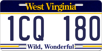 WV license plate 1CQ180