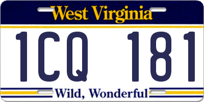 WV license plate 1CQ181