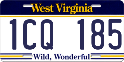 WV license plate 1CQ185