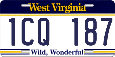 WV license plate 1CQ187