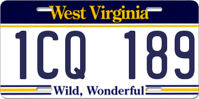 WV license plate 1CQ189
