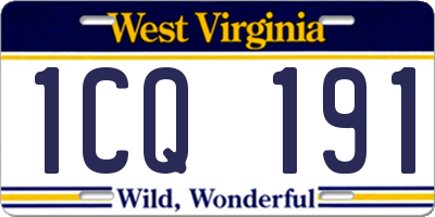 WV license plate 1CQ191