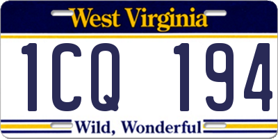 WV license plate 1CQ194