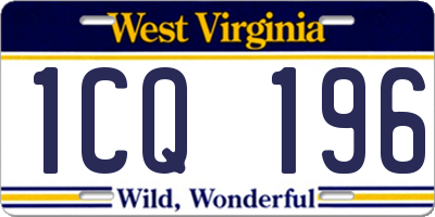 WV license plate 1CQ196