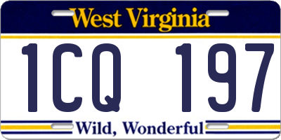 WV license plate 1CQ197