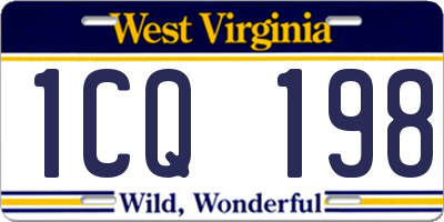 WV license plate 1CQ198