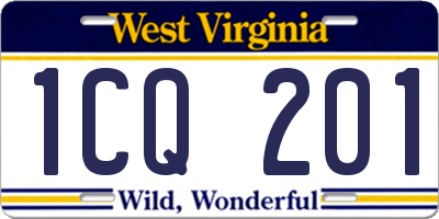 WV license plate 1CQ201