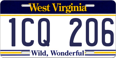 WV license plate 1CQ206