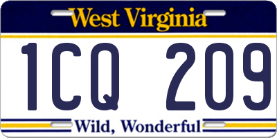 WV license plate 1CQ209