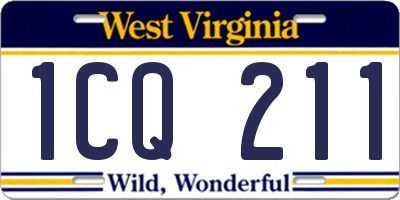 WV license plate 1CQ211