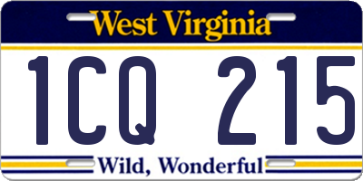 WV license plate 1CQ215