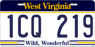 WV license plate 1CQ219