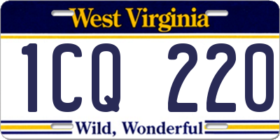 WV license plate 1CQ220