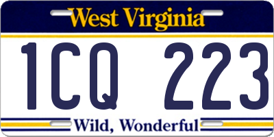 WV license plate 1CQ223