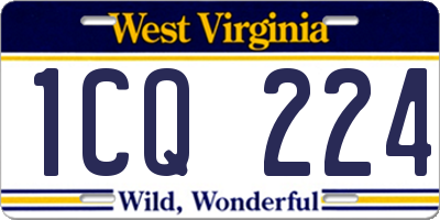 WV license plate 1CQ224