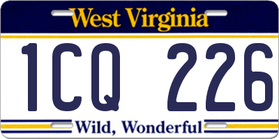 WV license plate 1CQ226