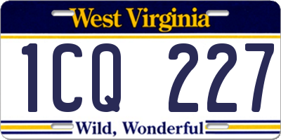 WV license plate 1CQ227