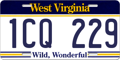WV license plate 1CQ229