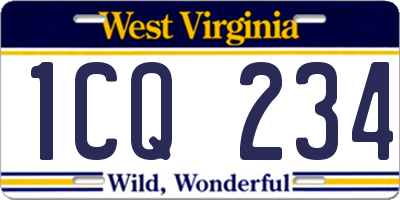 WV license plate 1CQ234