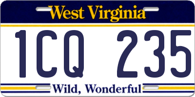 WV license plate 1CQ235