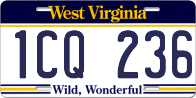 WV license plate 1CQ236