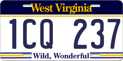 WV license plate 1CQ237