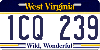 WV license plate 1CQ239