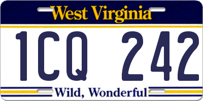 WV license plate 1CQ242