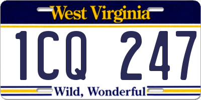 WV license plate 1CQ247