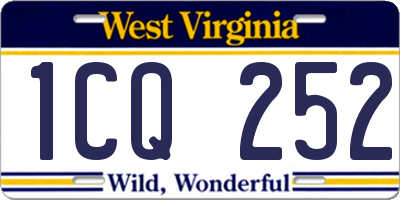 WV license plate 1CQ252