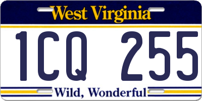 WV license plate 1CQ255